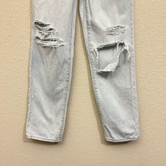 MADEWELL Mid-Rise The Perfect Vintage Straight Jeans Destroyed Blue - Picture 3 of 13